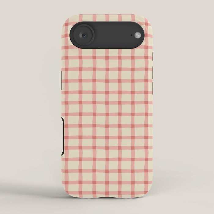 Strawberry Gingham Pattern iPhone Case
