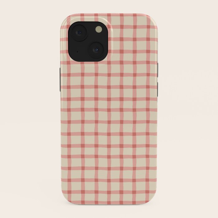 Strawberry Gingham Pattern iPhone Case