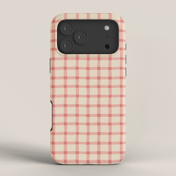 Strawberry Gingham Pattern iPhone Case