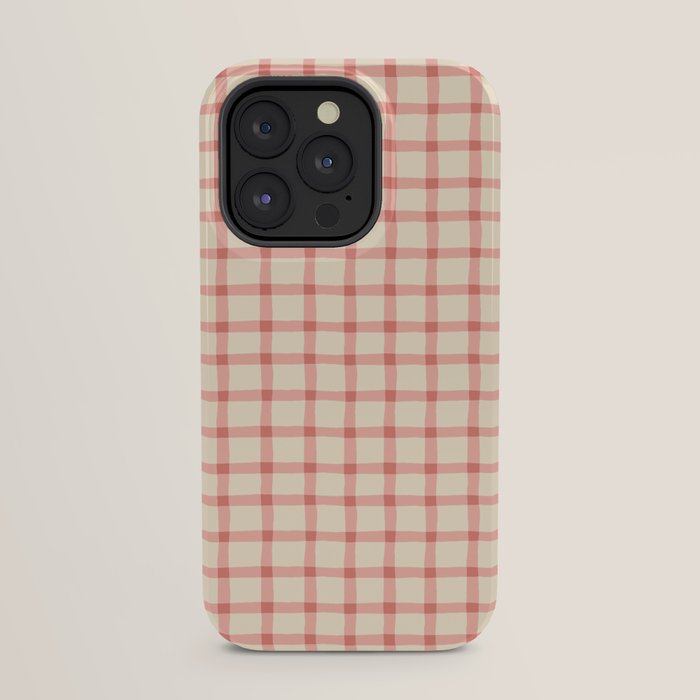 Strawberry Gingham Pattern iPhone Case