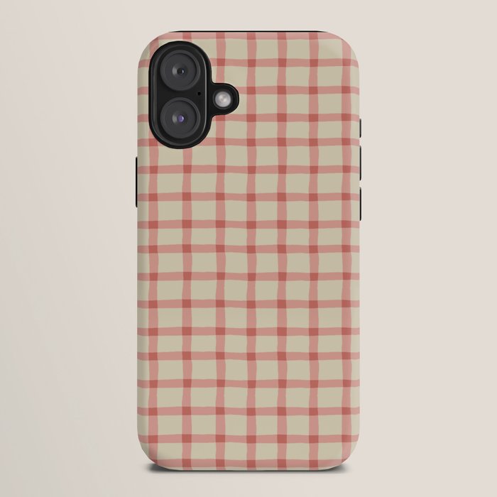 Strawberry Gingham Pattern iPhone Case