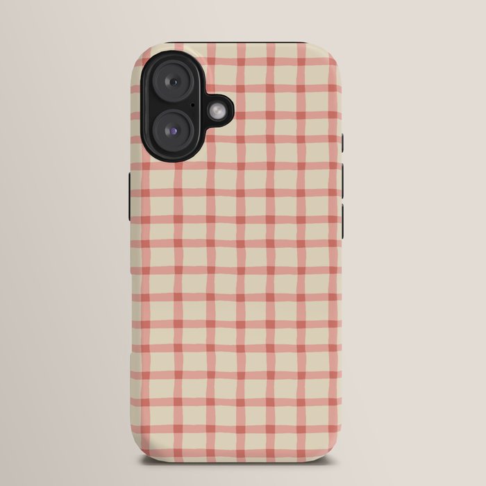 Strawberry Gingham Pattern iPhone Case