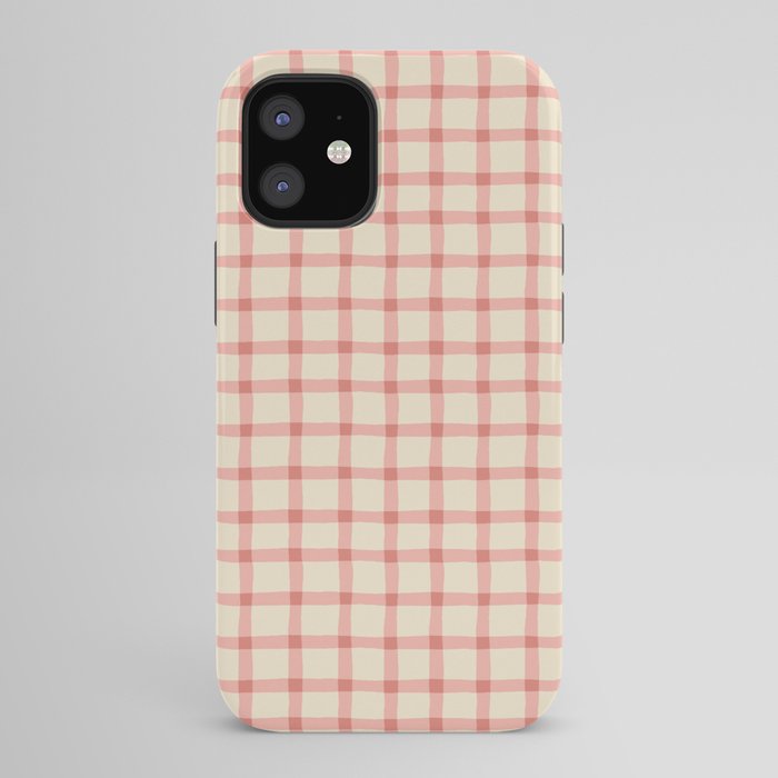 Strawberry Gingham Pattern iPhone Case