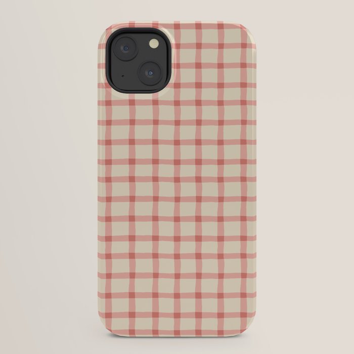 Strawberry Gingham Pattern iPhone Case