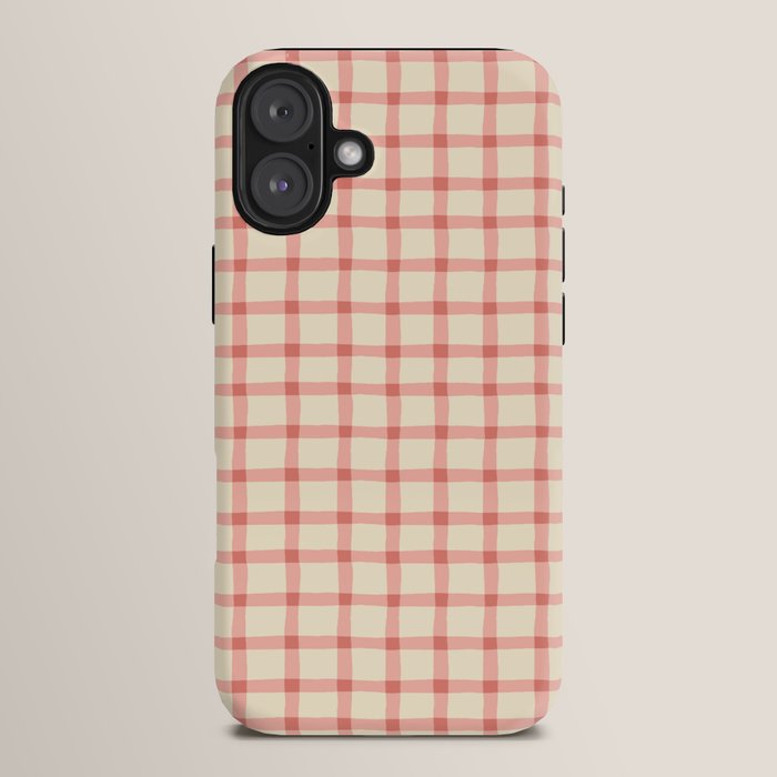 Strawberry Gingham Pattern iPhone Case