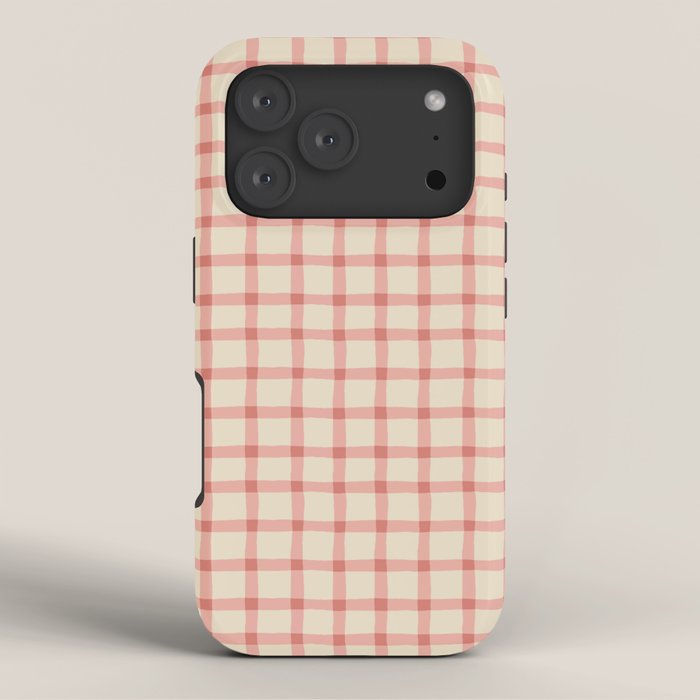 Strawberry Gingham Pattern iPhone Case