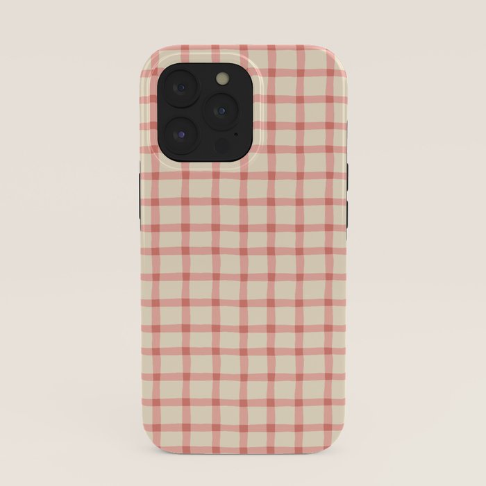 Strawberry Gingham Pattern iPhone Case