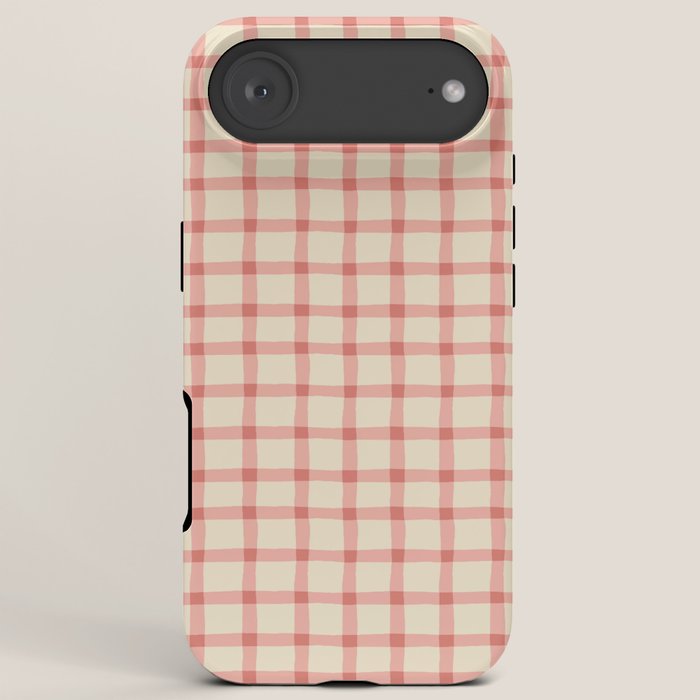 Strawberry Gingham Pattern iPhone Case