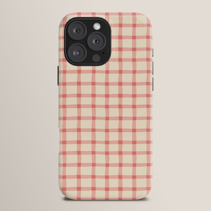 Strawberry Gingham Pattern iPhone Case