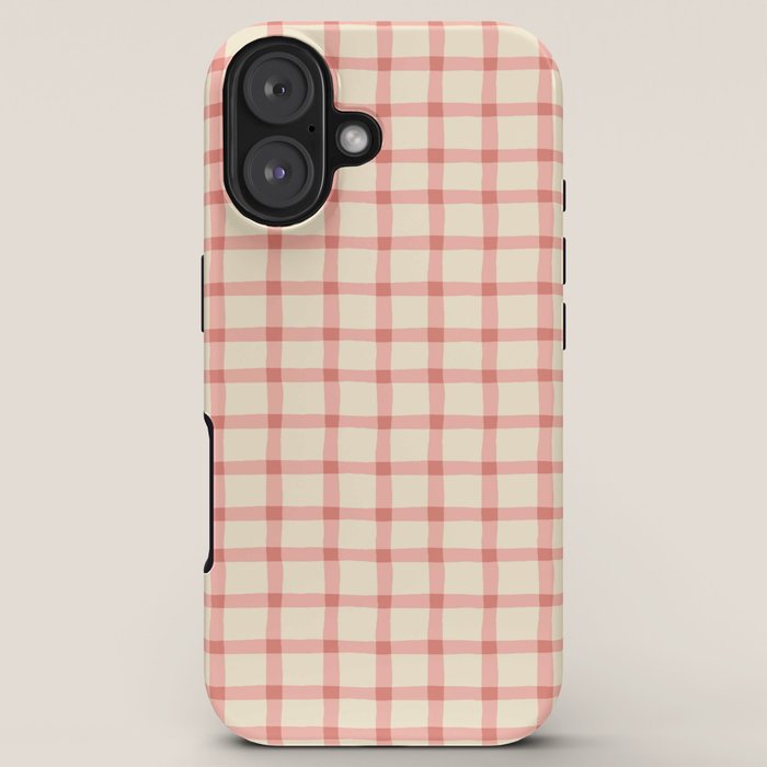 Strawberry Gingham Pattern iPhone Case