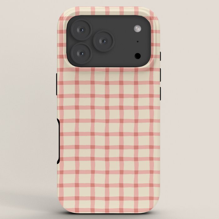 Strawberry Gingham Pattern iPhone Case