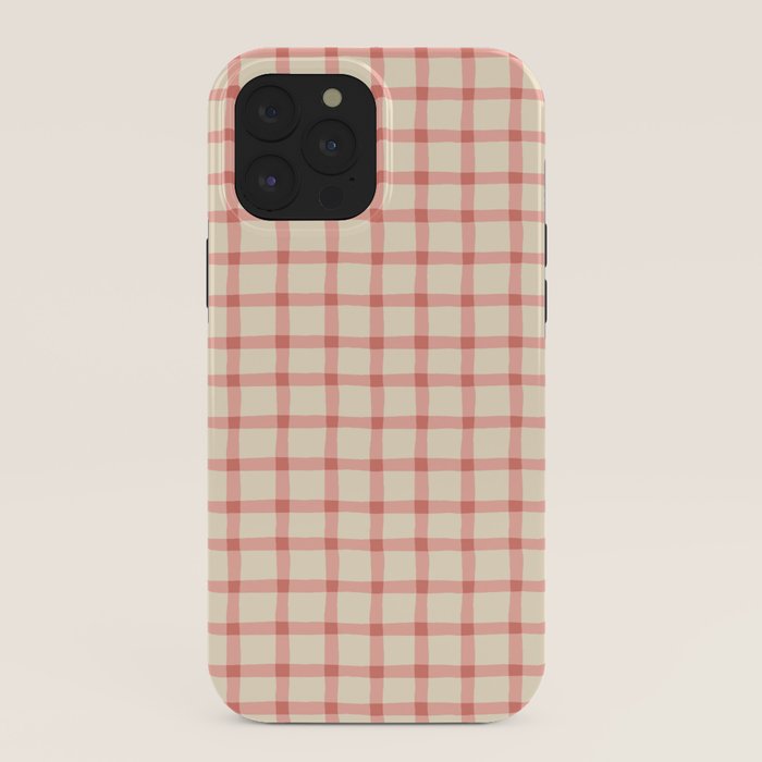 Strawberry Gingham Pattern iPhone Case