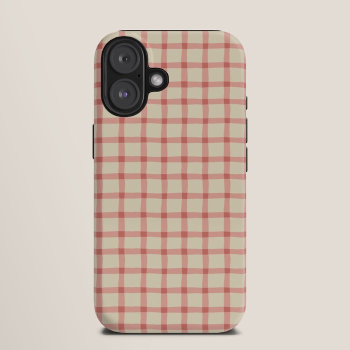 Strawberry Gingham Pattern iPhone Case