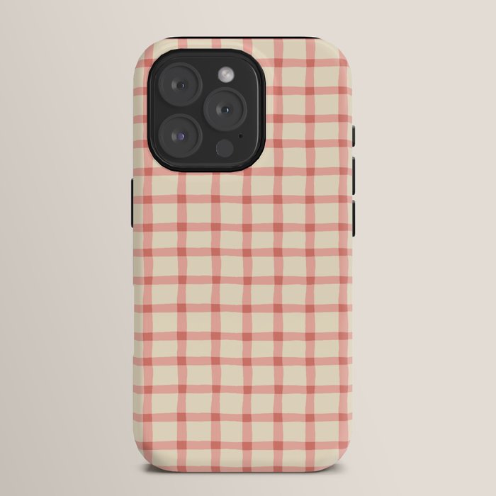 Strawberry Gingham Pattern iPhone Case