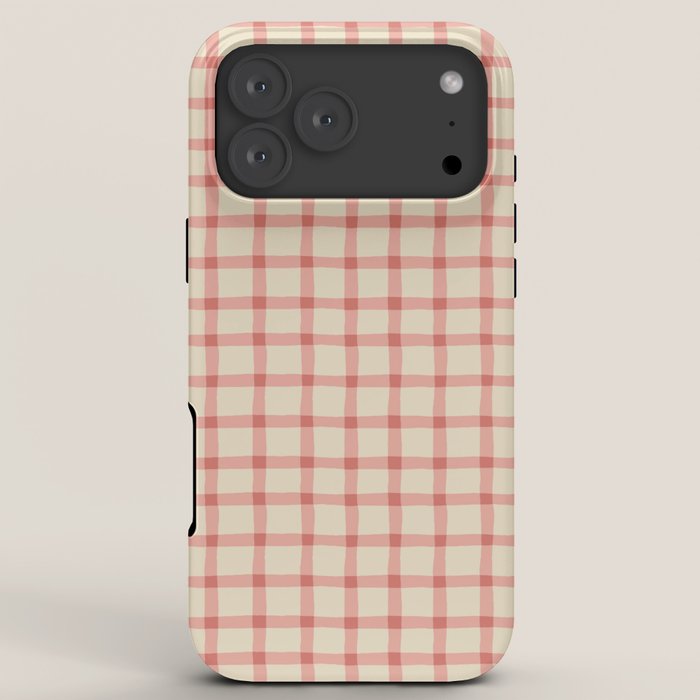 Strawberry Gingham Pattern iPhone Case