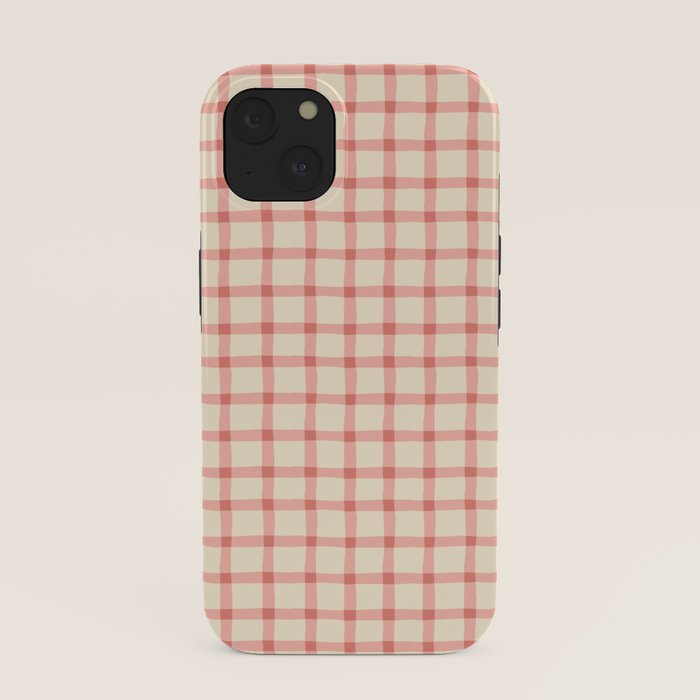Strawberry Gingham Pattern iPhone Case