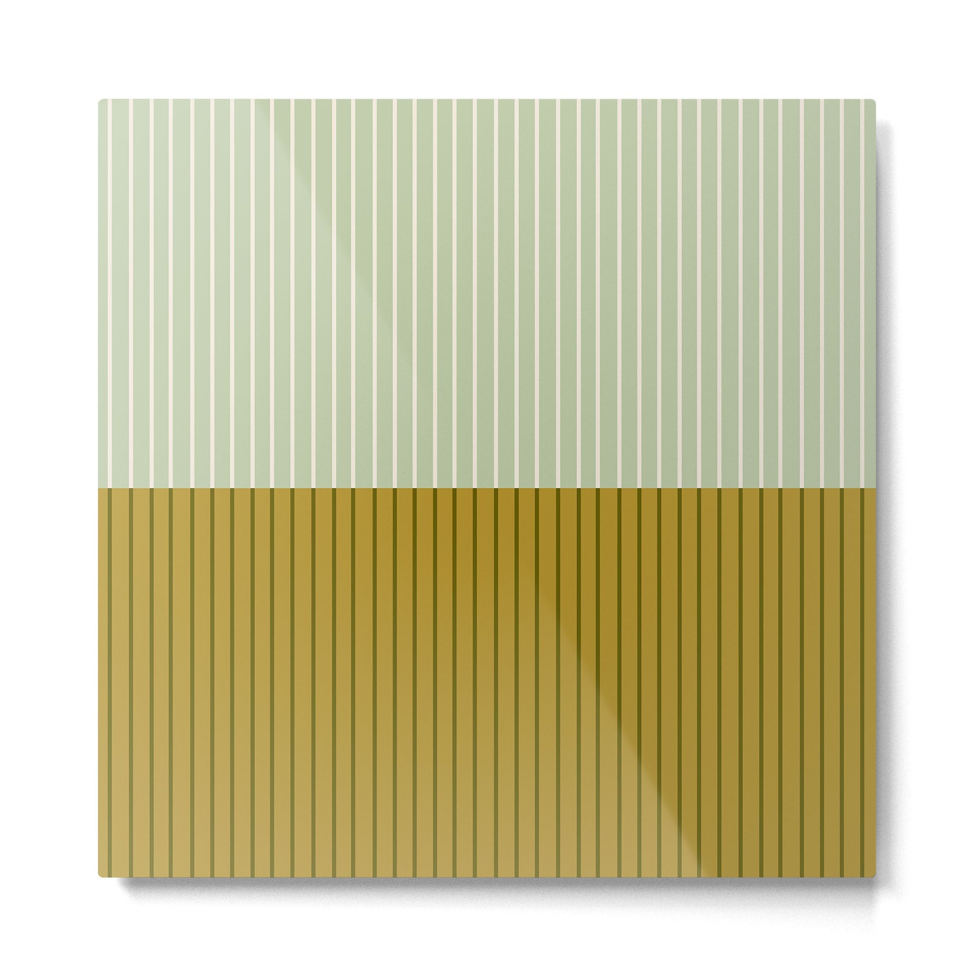 Color Block Lines XXI Moss Metal Print