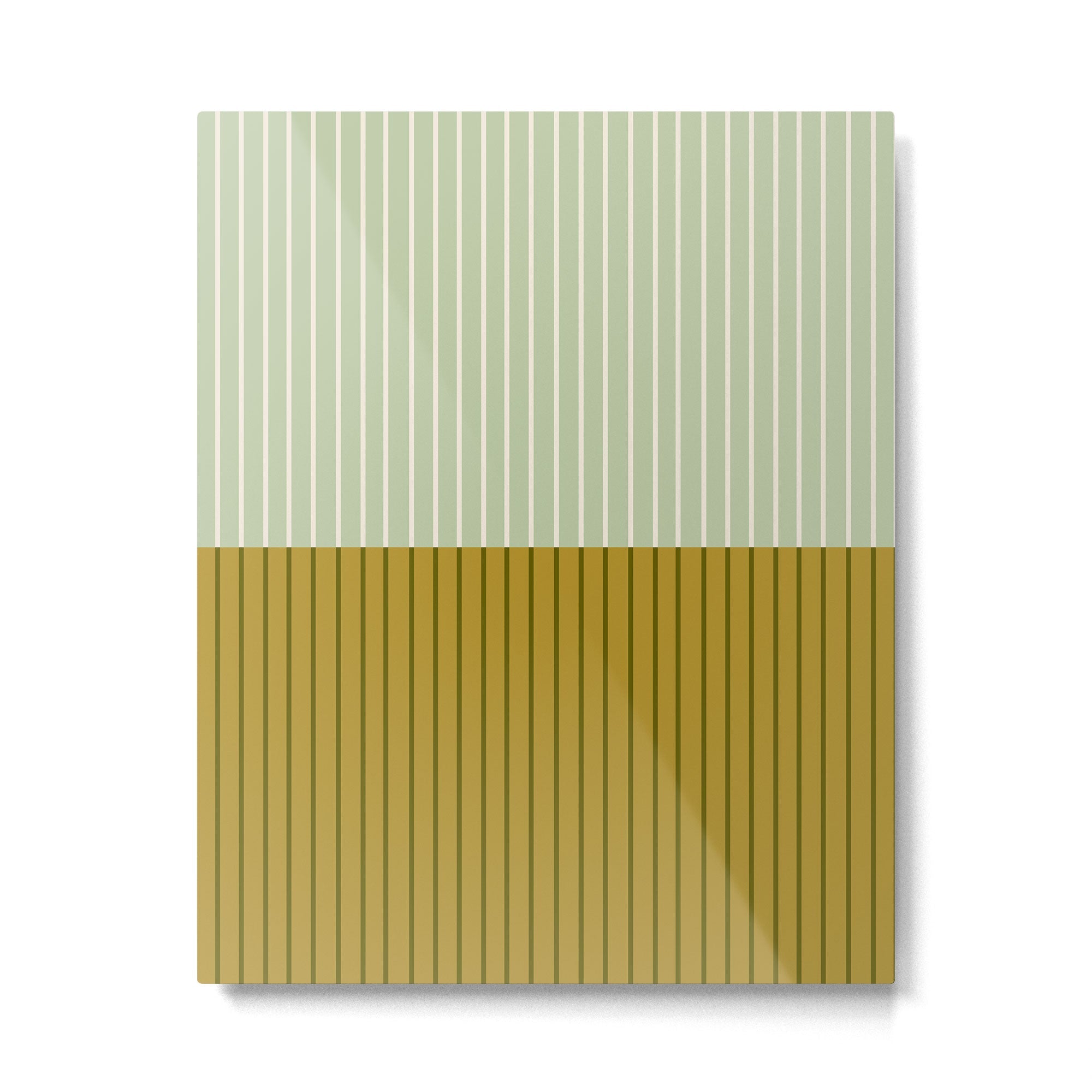 Color Block Lines XXI Moss Metal Print