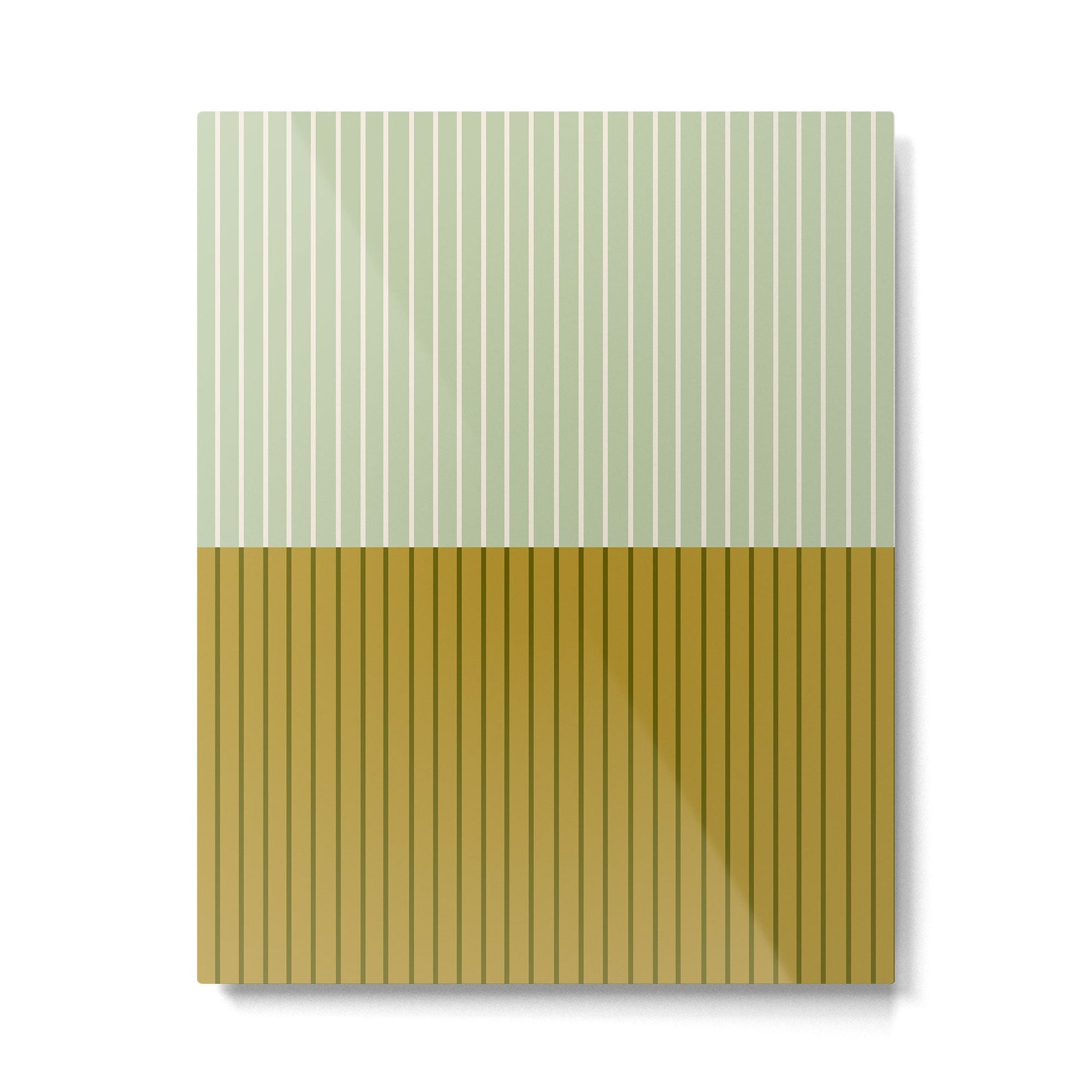 Color Block Lines XXI Moss Metal Print