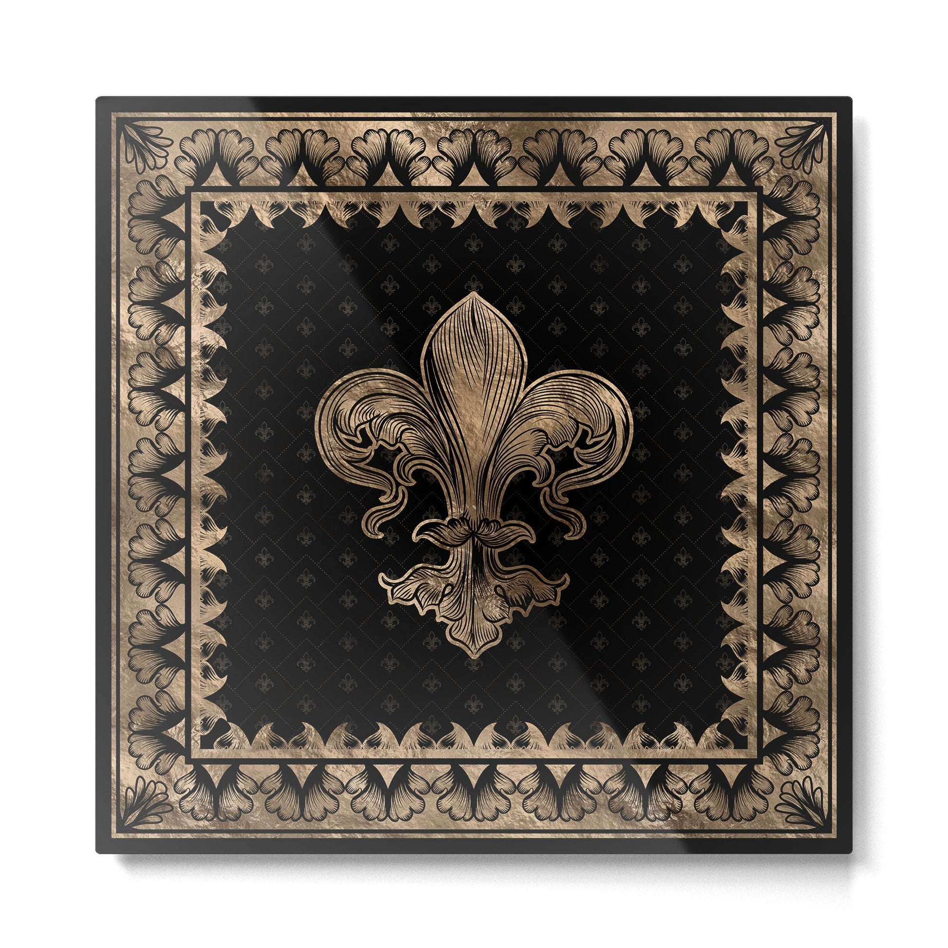 Fleur-de-lis - Black and Gold #1 Metal Print