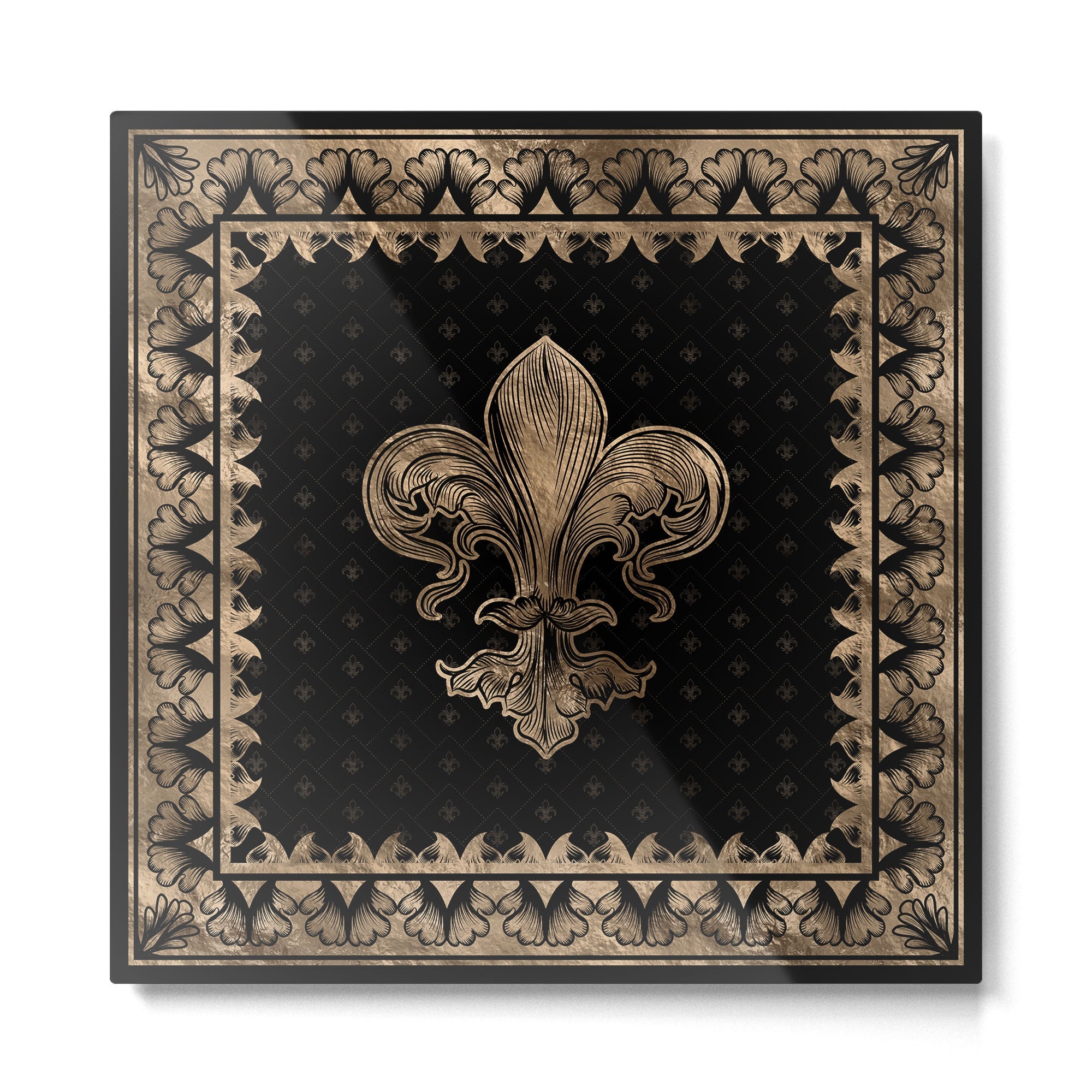 Fleur-de-lis - Black and Gold #1 Metal Print