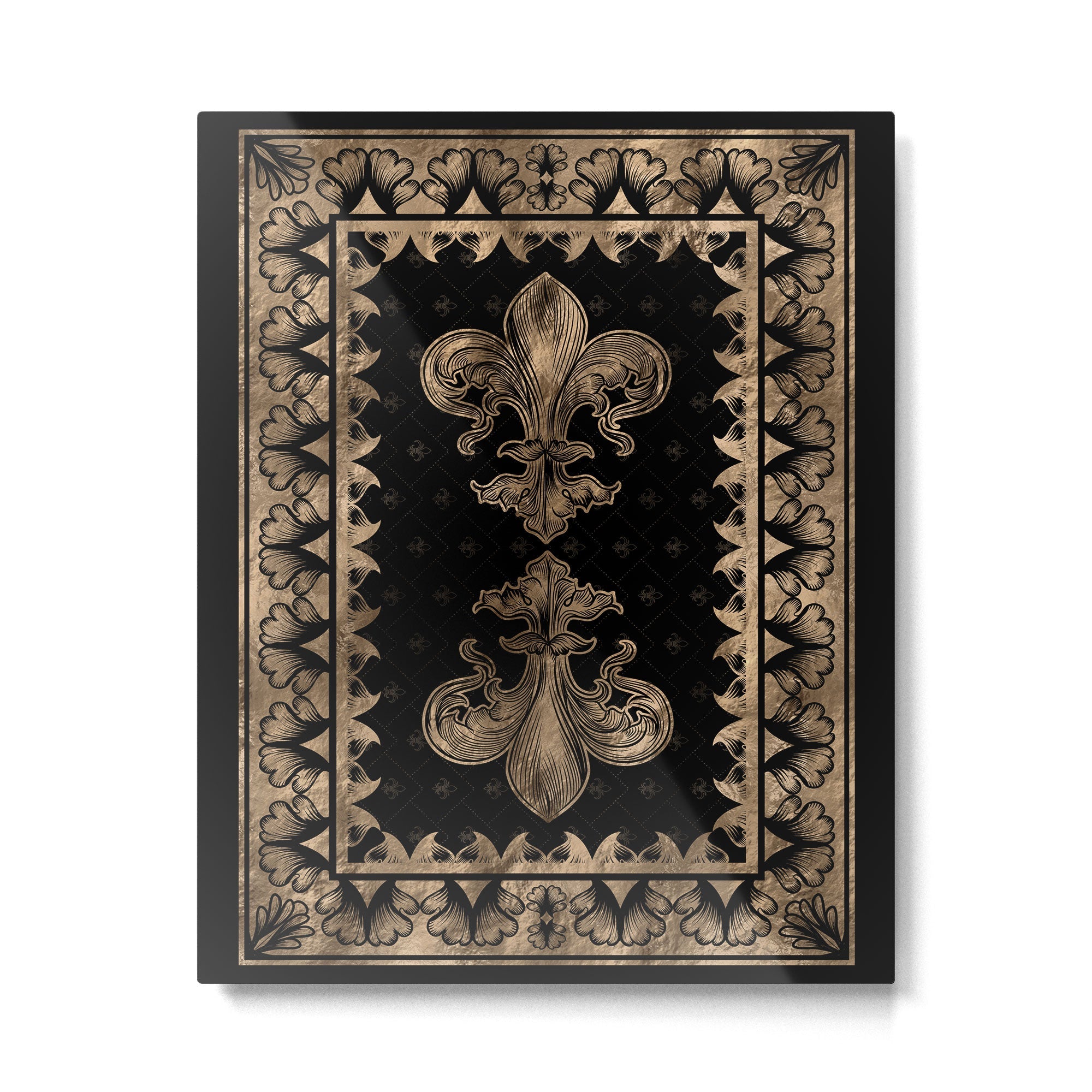 Fleur-de-lis - Black and Gold #1 Metal Print