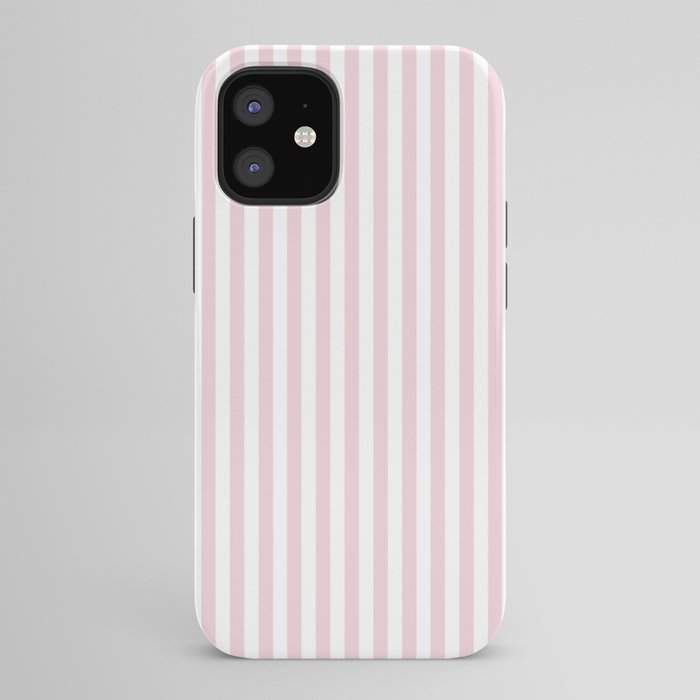 Pastel Pink & White Simple Stripe iPhone Case