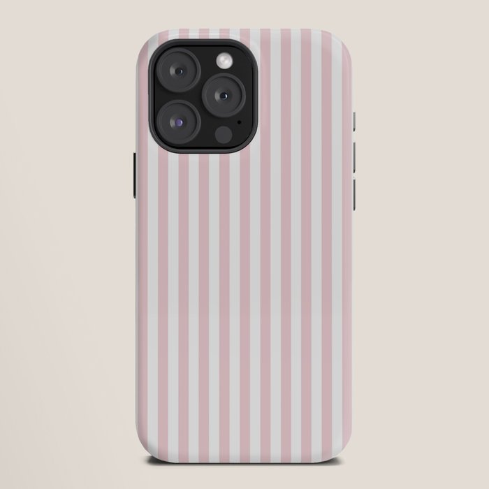 Pastel Pink & White Simple Stripe iPhone Case