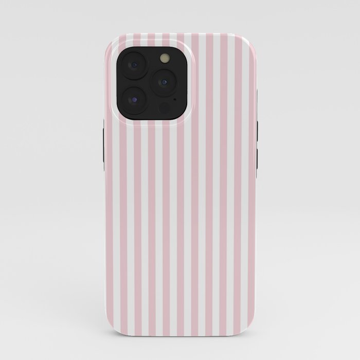 Pastel Pink & White Simple Stripe iPhone Case