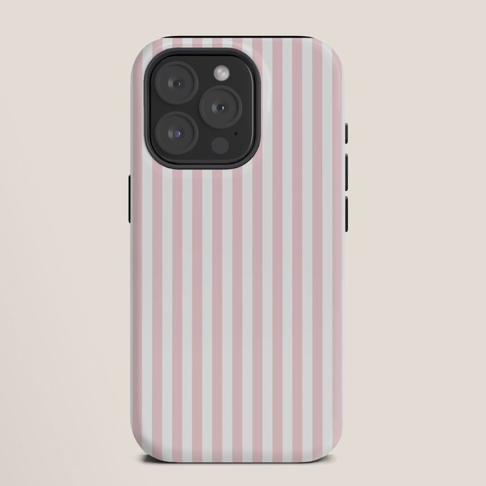Pastel Pink & White Simple Stripe iPhone Case