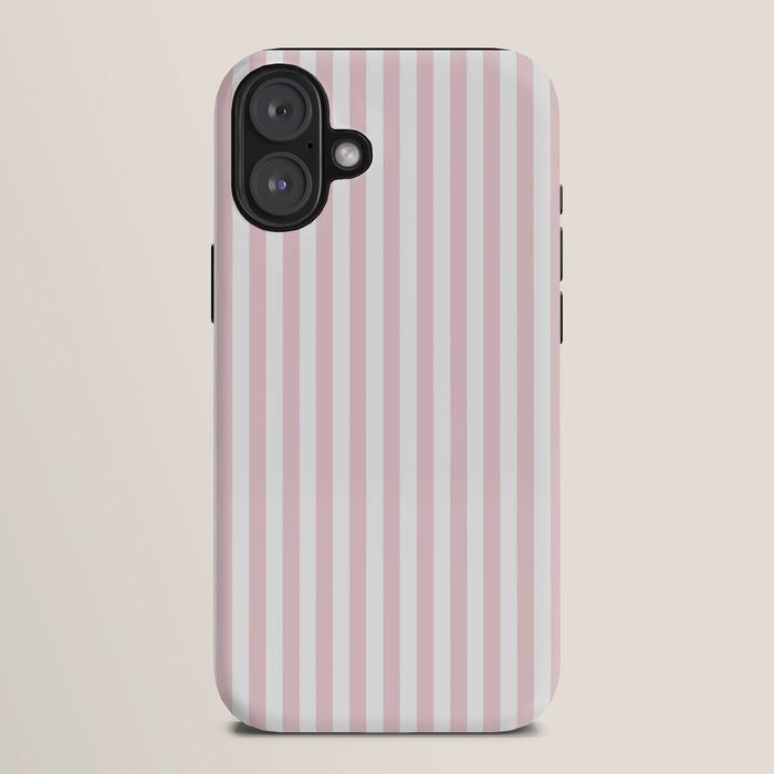 Pastel Pink & White Simple Stripe iPhone Case