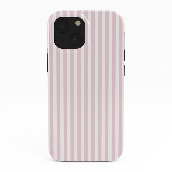 Pastel Pink & White Simple Stripe iPhone Case