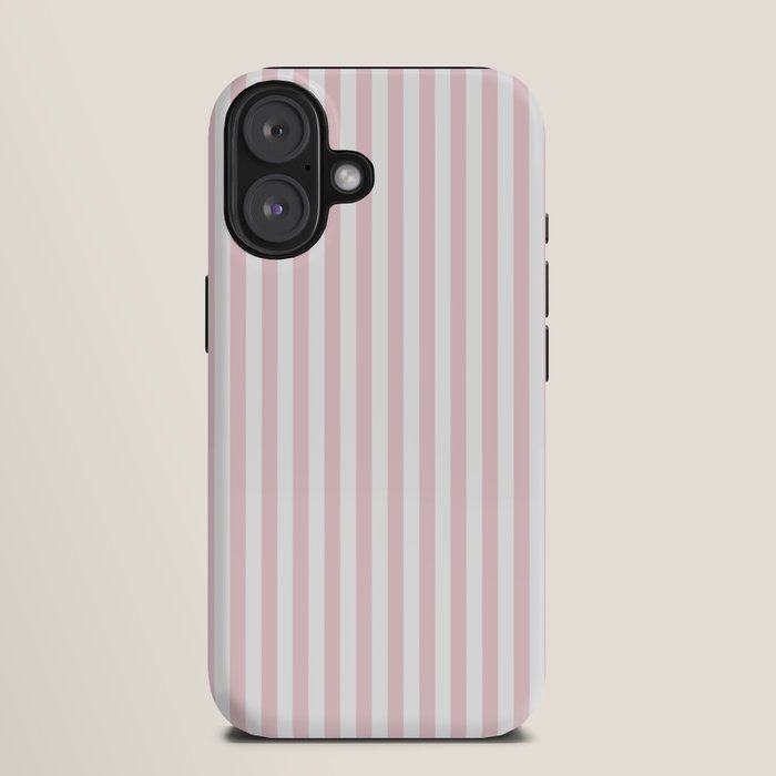 Pastel Pink & White Simple Stripe iPhone Case