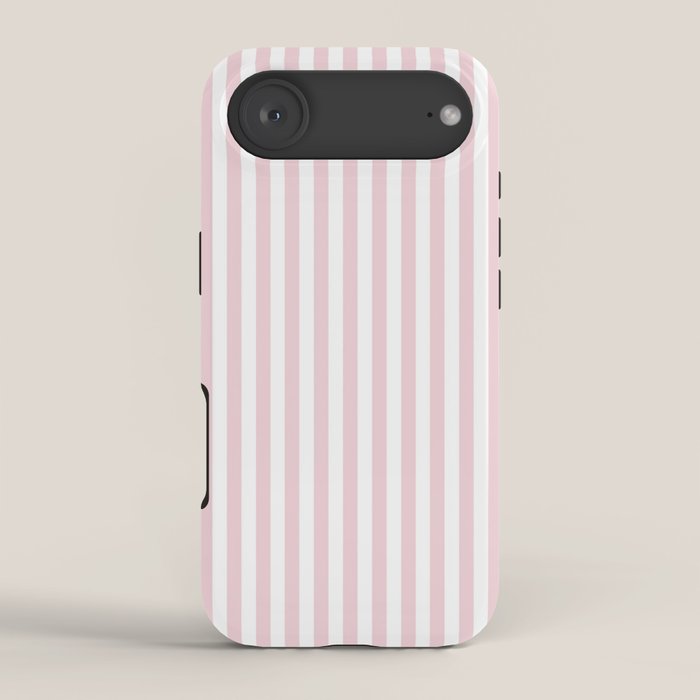 Pastel Pink & White Simple Stripe iPhone Case