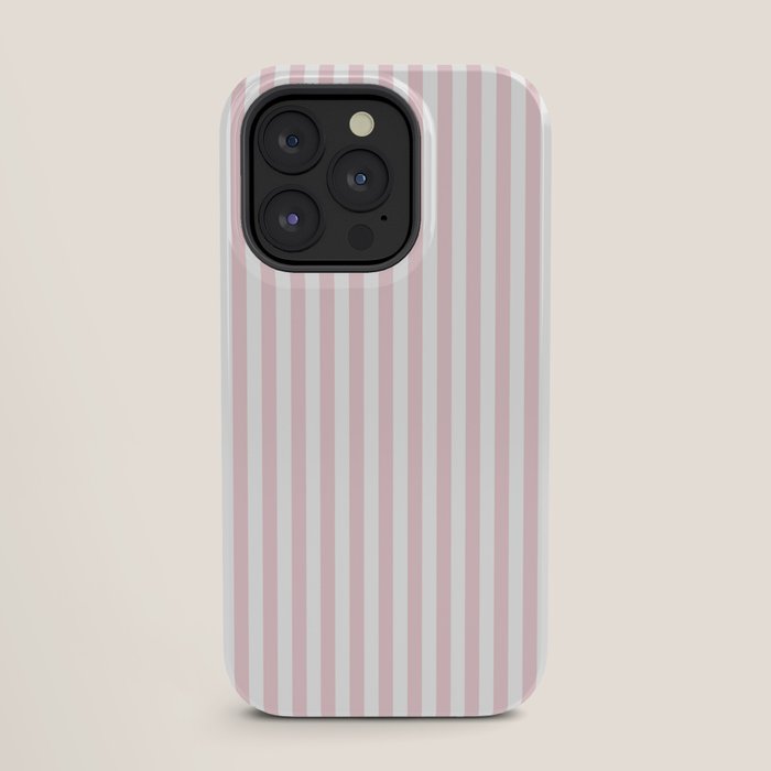 Pastel Pink & White Simple Stripe iPhone Case