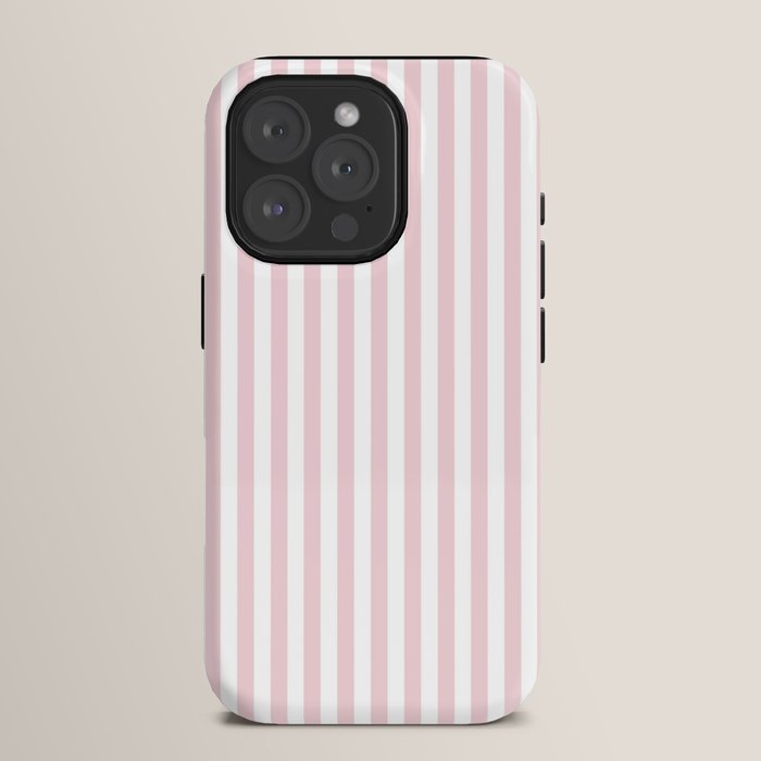 Pastel Pink & White Simple Stripe iPhone Case