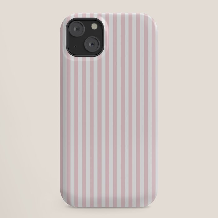 Pastel Pink & White Simple Stripe iPhone Case