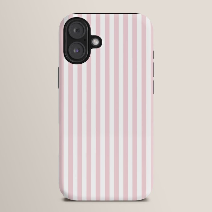 Pastel Pink & White Simple Stripe iPhone Case