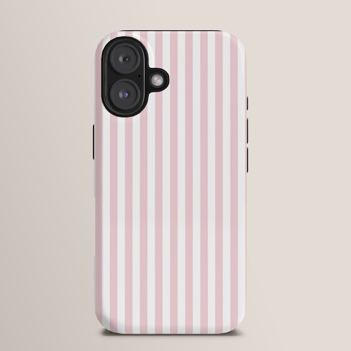 Pastel Pink & White Simple Stripe iPhone Case