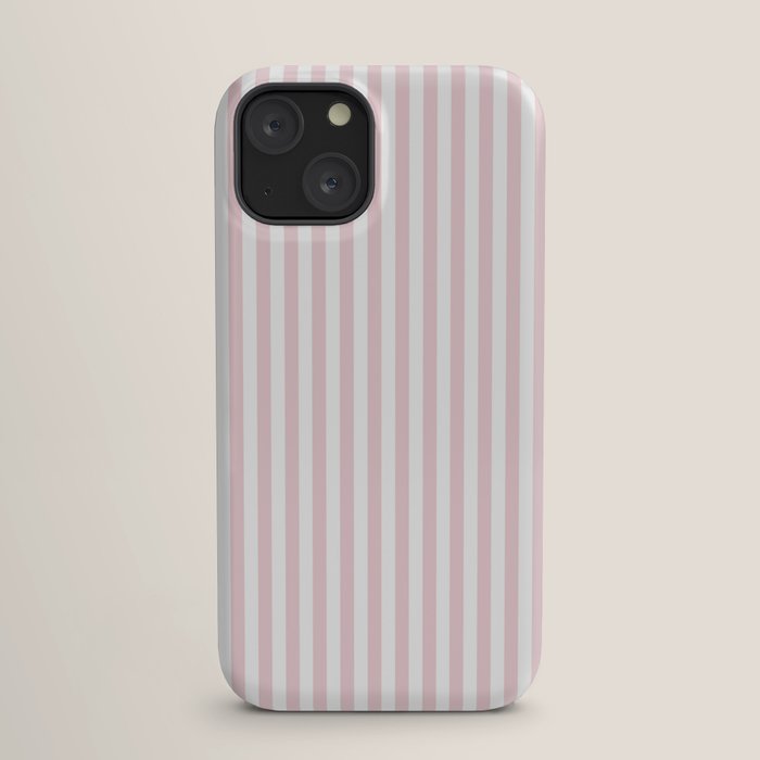 Pastel Pink & White Simple Stripe iPhone Case