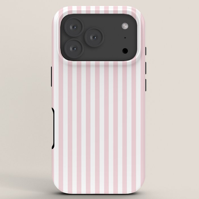 Pastel Pink & White Simple Stripe iPhone Case