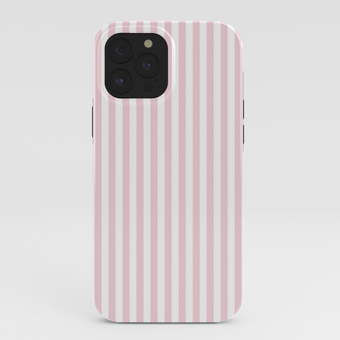 Pastel Pink & White Simple Stripe iPhone Case