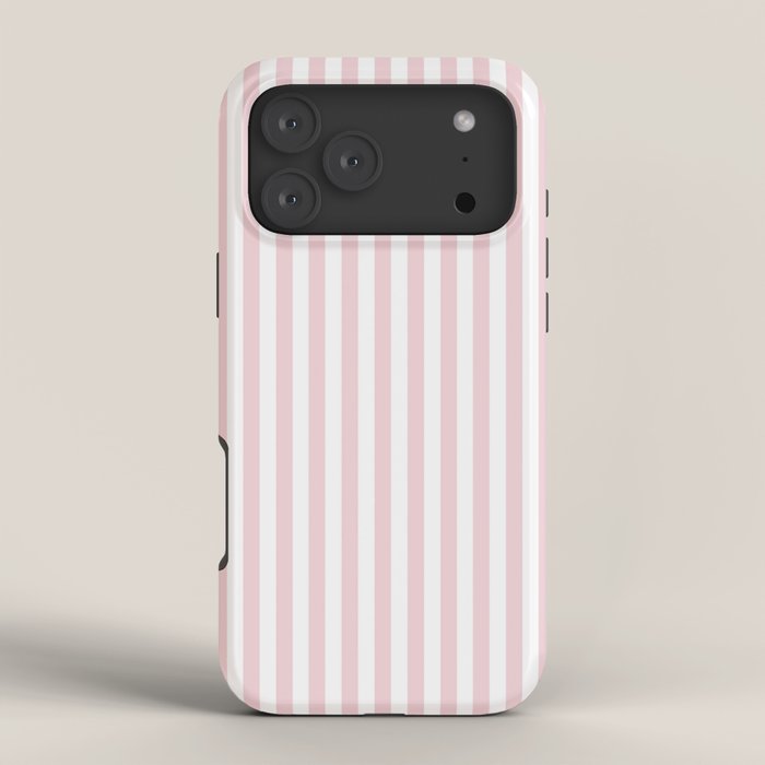 Pastel Pink & White Simple Stripe iPhone Case