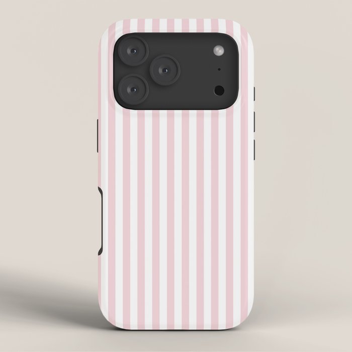 Pastel Pink & White Simple Stripe iPhone Case