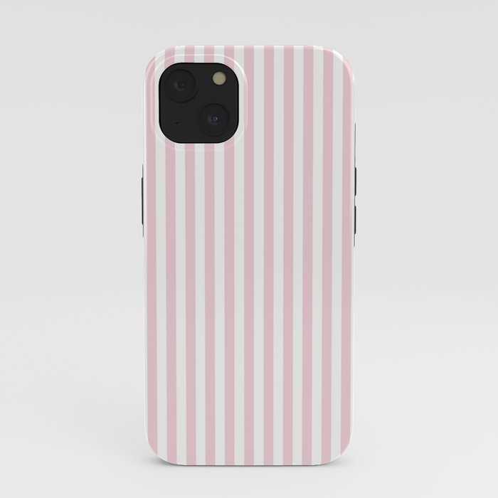 Pastel Pink & White Simple Stripe iPhone Case