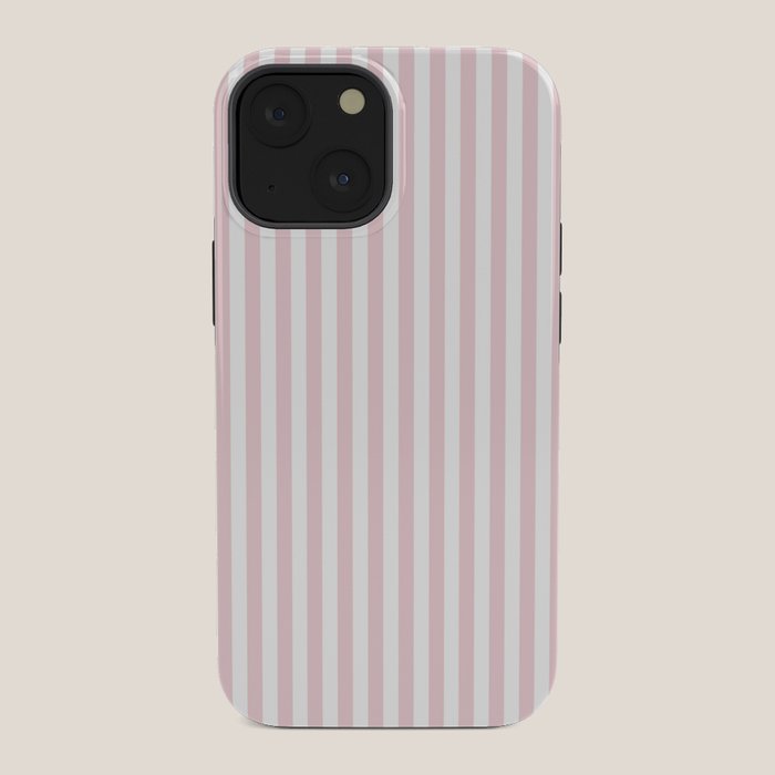 Pastel Pink & White Simple Stripe iPhone Case