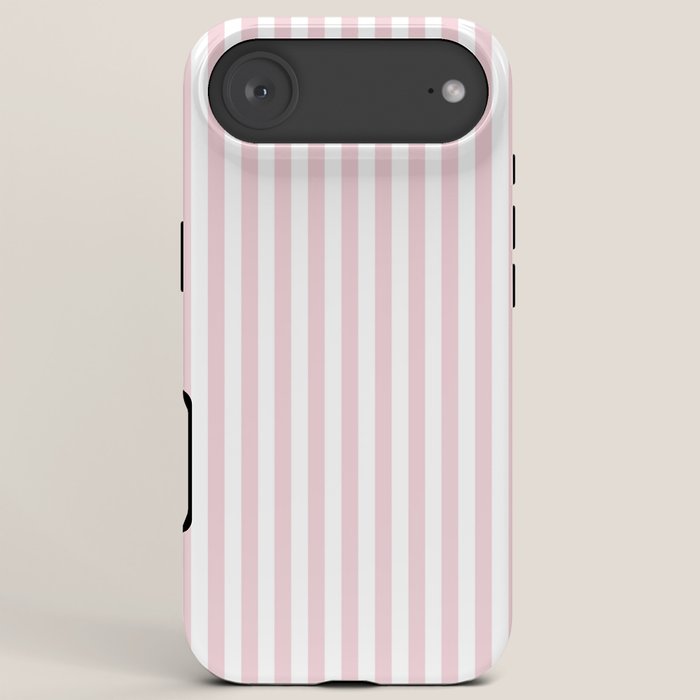 Pastel Pink & White Simple Stripe iPhone Case