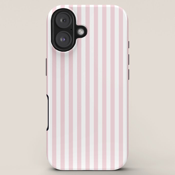 Pastel Pink & White Simple Stripe iPhone Case