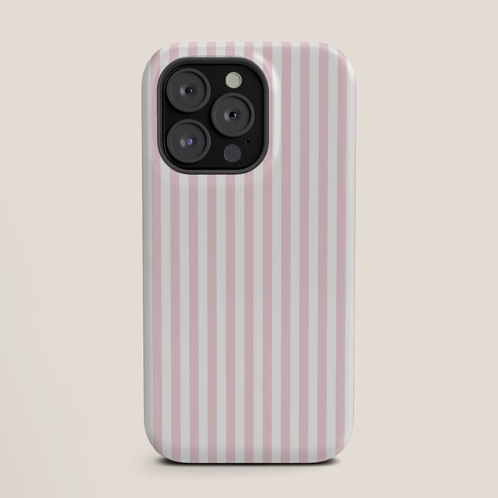 Pastel Pink & White Simple Stripe iPhone Case