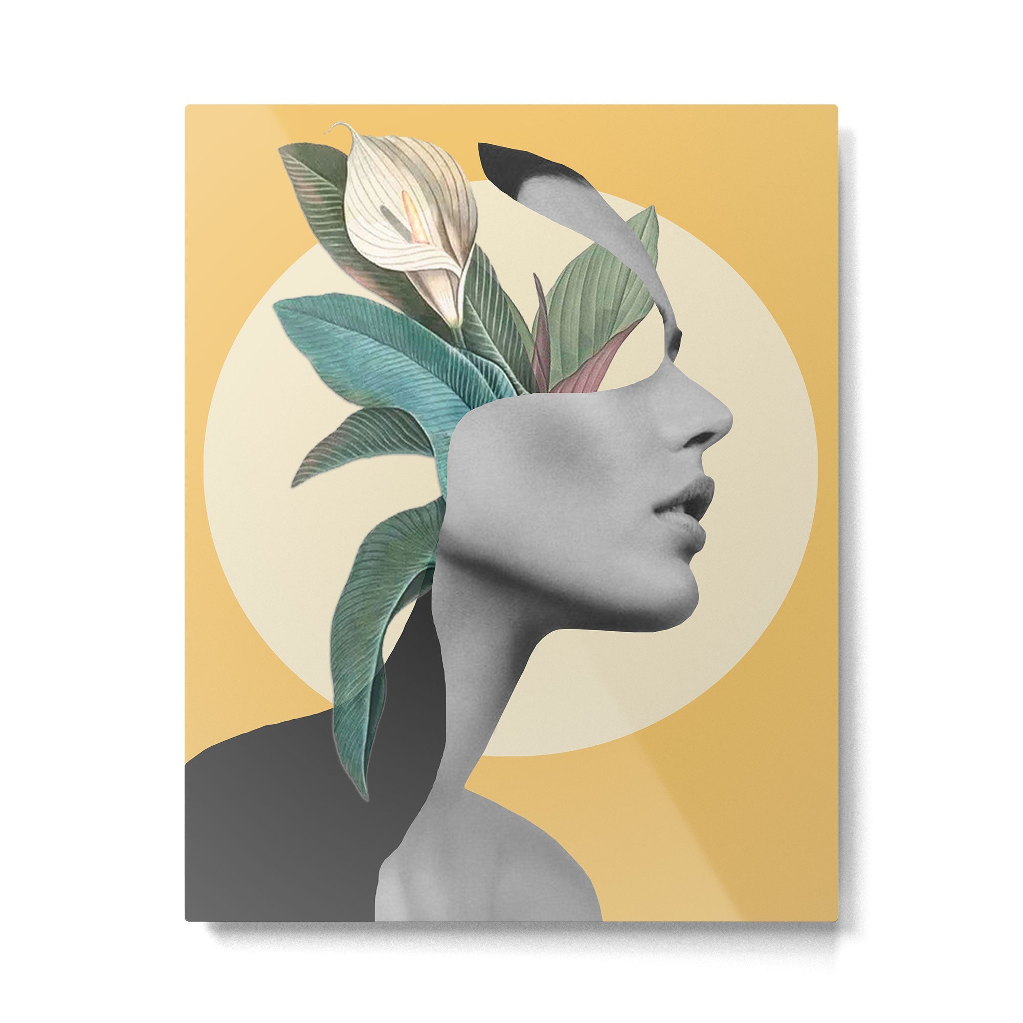 Floral Portrait /collage 3 Metal Print